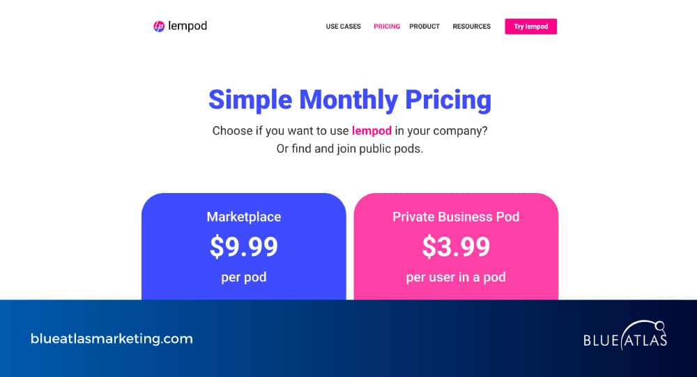 An image showing Lempod pricing and plans