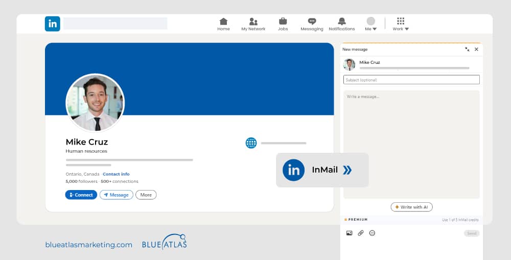 An image showing LinkedIn direct messaging features